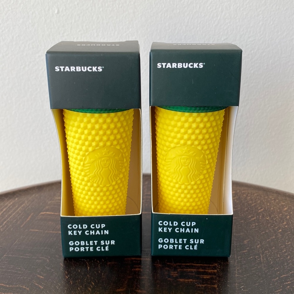 Set of 2 Starbucks Studded Pineapple Cold Cup Keychains